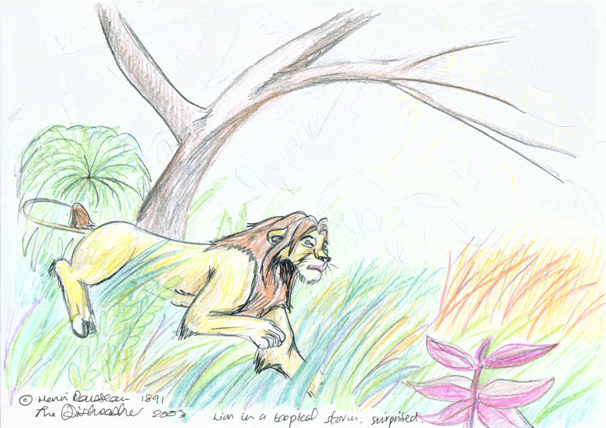 Пародия на "Tiger in a Tropical Storm, Surprised" by Henry Rousseau